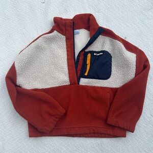 Columbia Sherpa Quarter-Snap Fleece Pullover | Rust & Cream